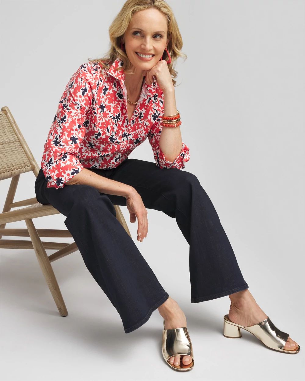 No Iron™ Warm Floral Shirt