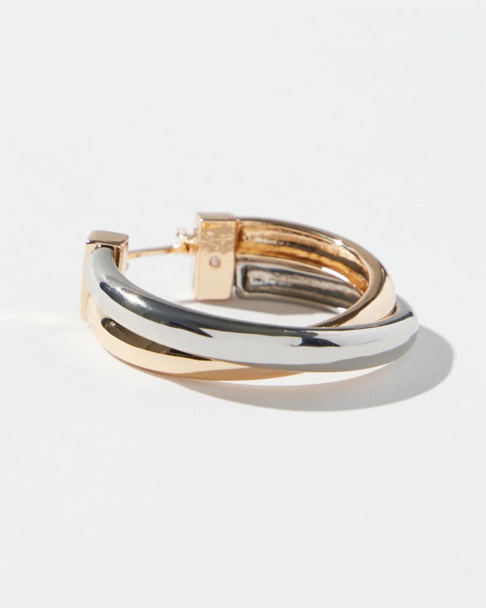 Mixed Metal Double Hoops
