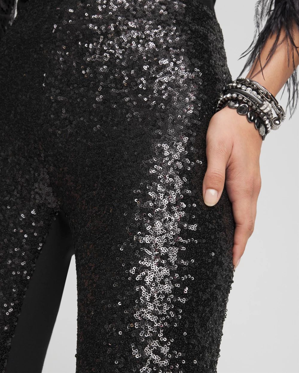 Petite Juliet Sequin Wide Leg Pant