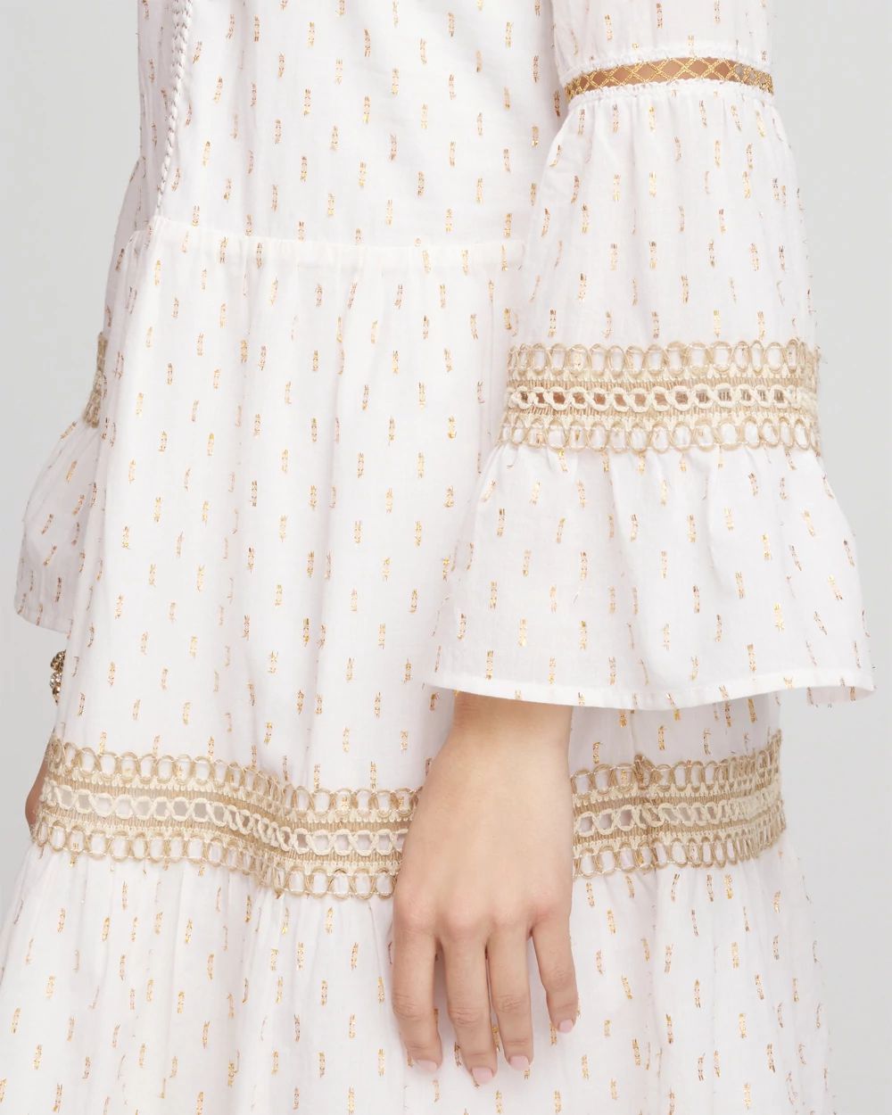 Crochet-Lace Trim Popover Dress