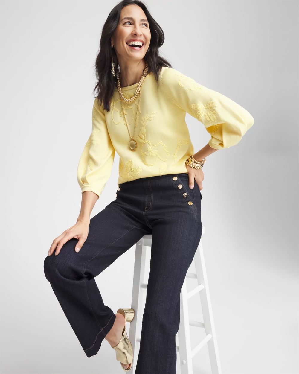 Golden Haze Embroidered Pullover