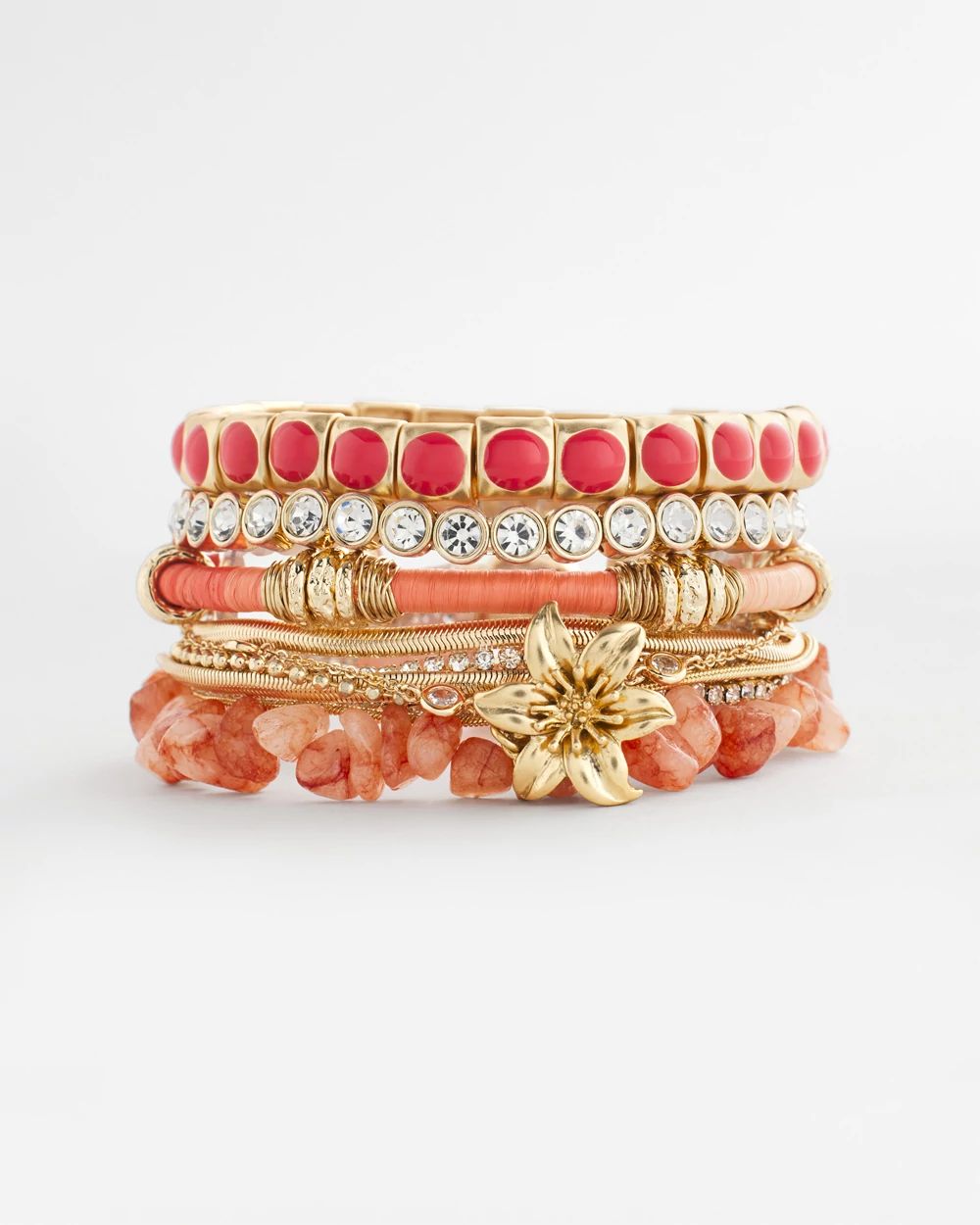 Bold Orange Goldtone Slip-On Bracelet