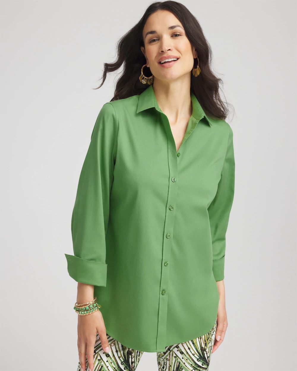 No Iron™ 3/4 Sleeve Stretch Shirt