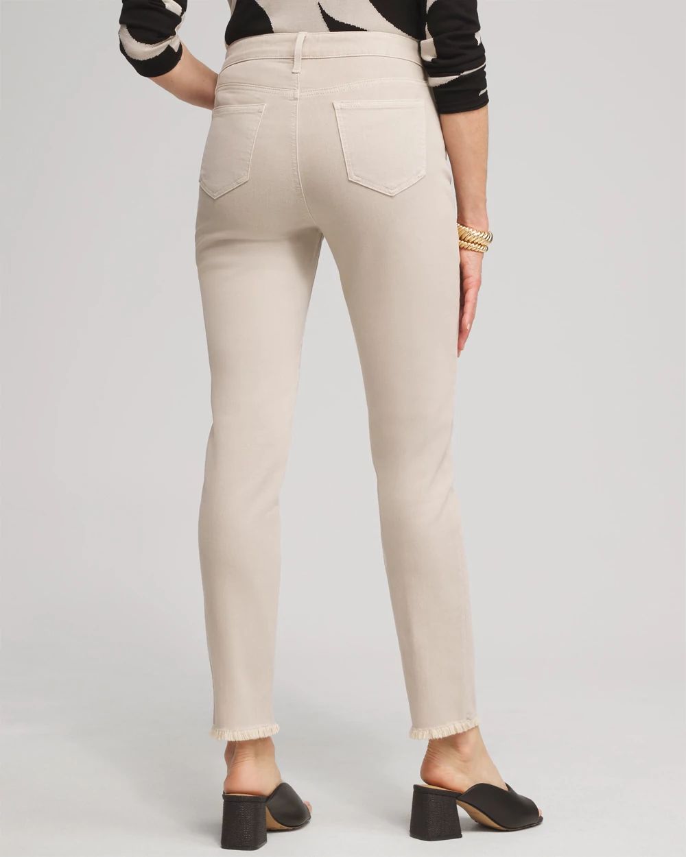 Girlfriend Fray Hem Ankle Jeans