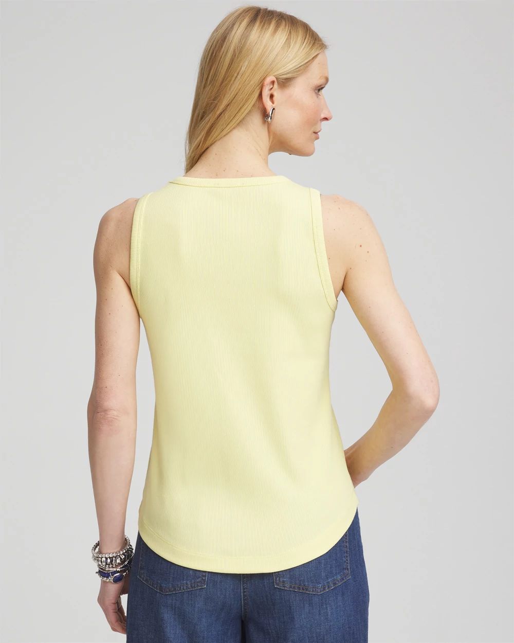 Ribbed High Neck Tank