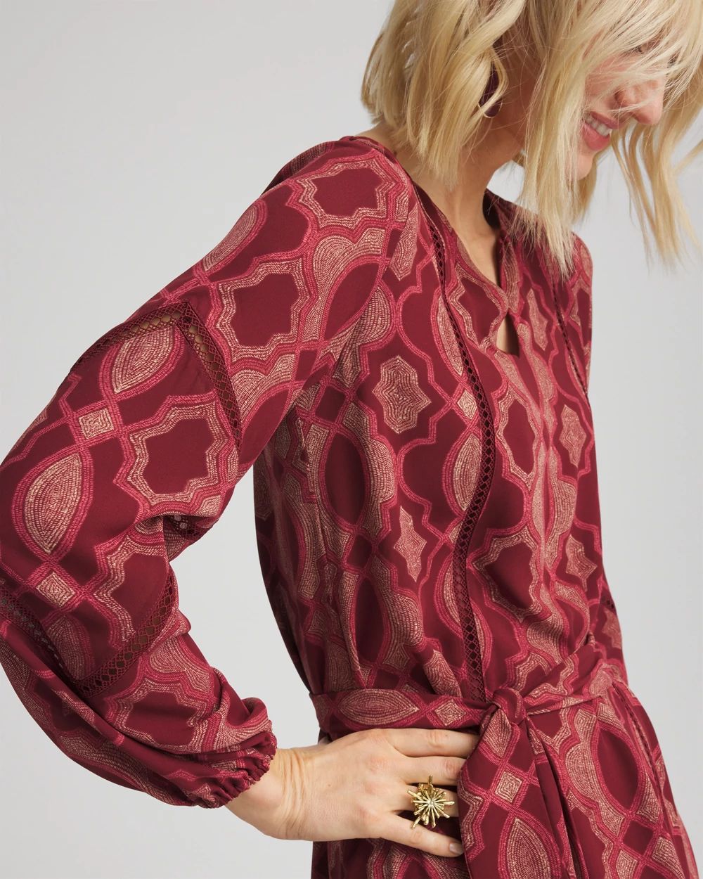 Petite Tile Print Maxi Dress