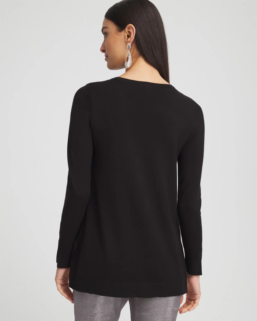 Embellished Crew Neck Sweater Tunic