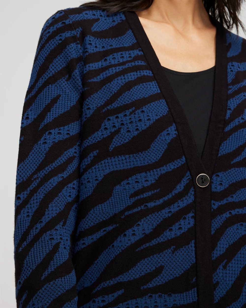 Double Knit Zebra Print Cardigan