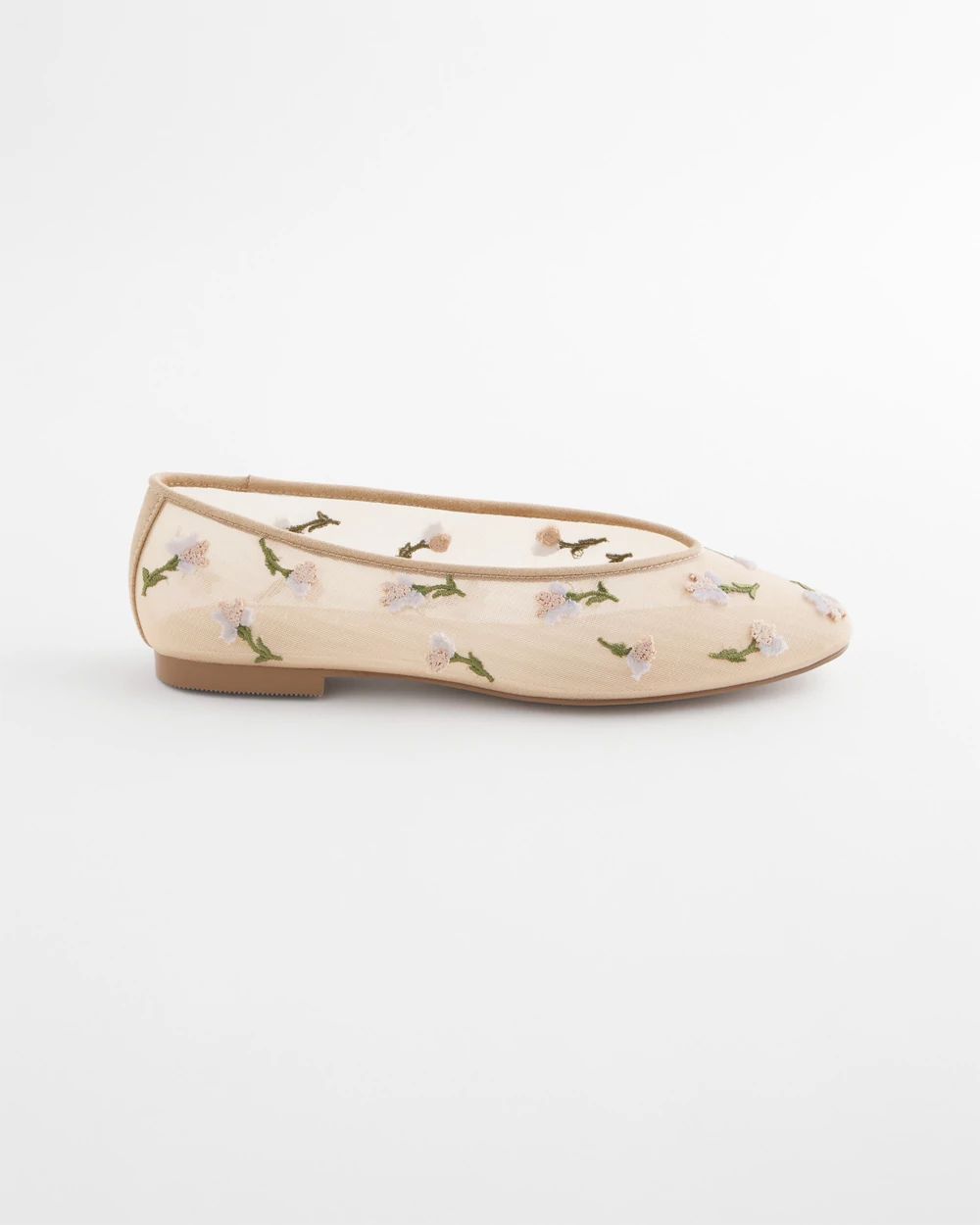 Orchid Embroidered Ballet Flats