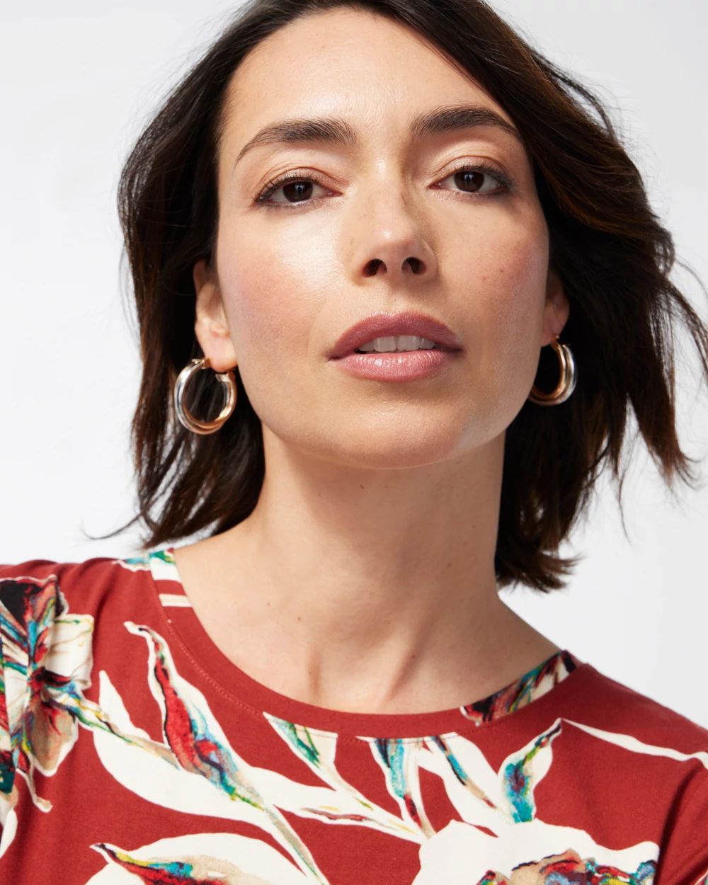 Mixed Metal Double Hoops