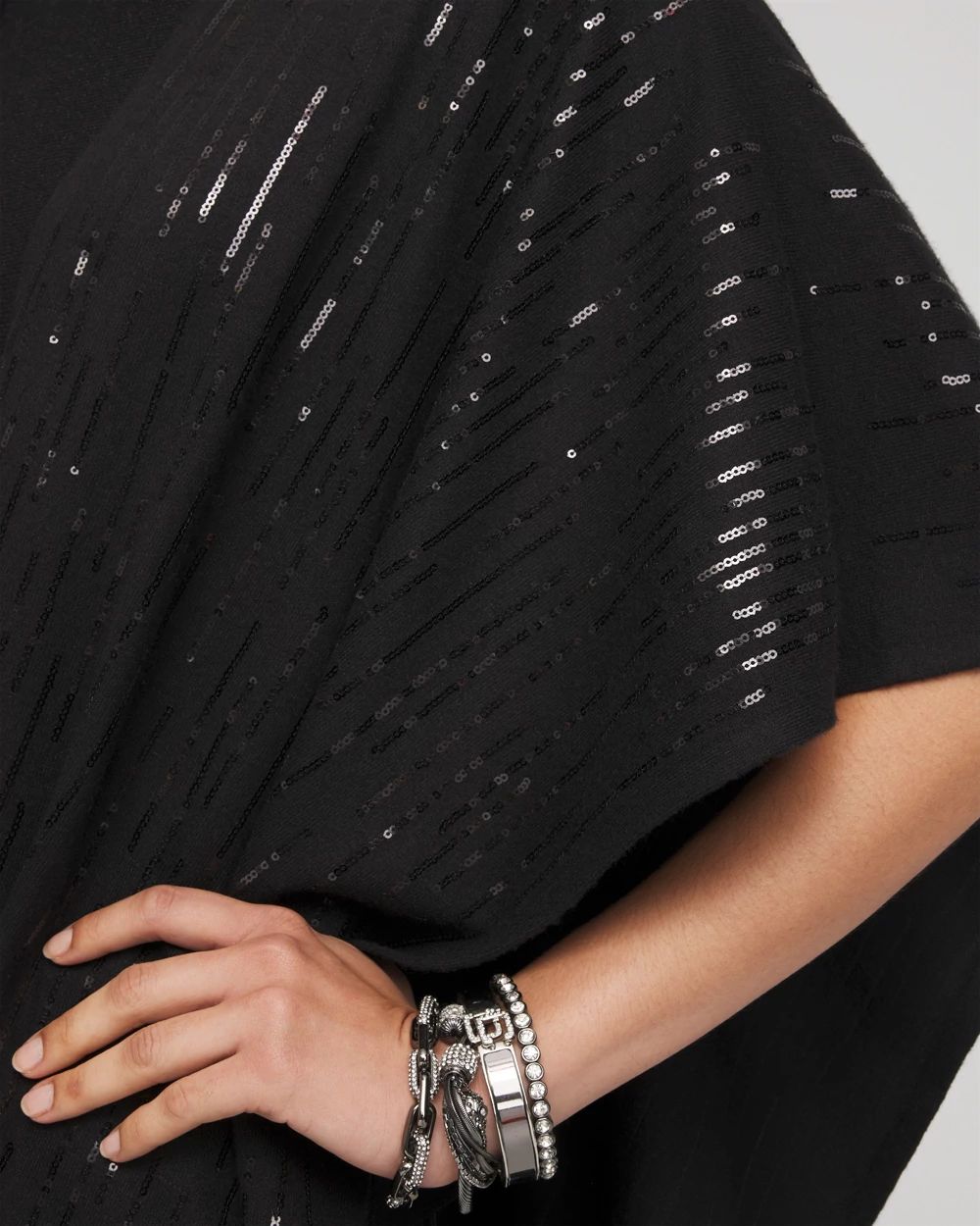 Cashmere Blend Sequin Ruana
