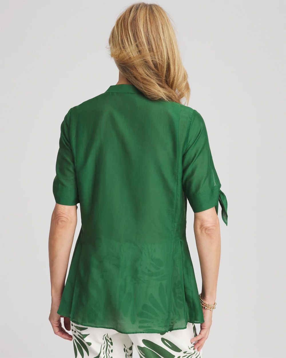 Cotton Voile & Silk Pleated Blouse