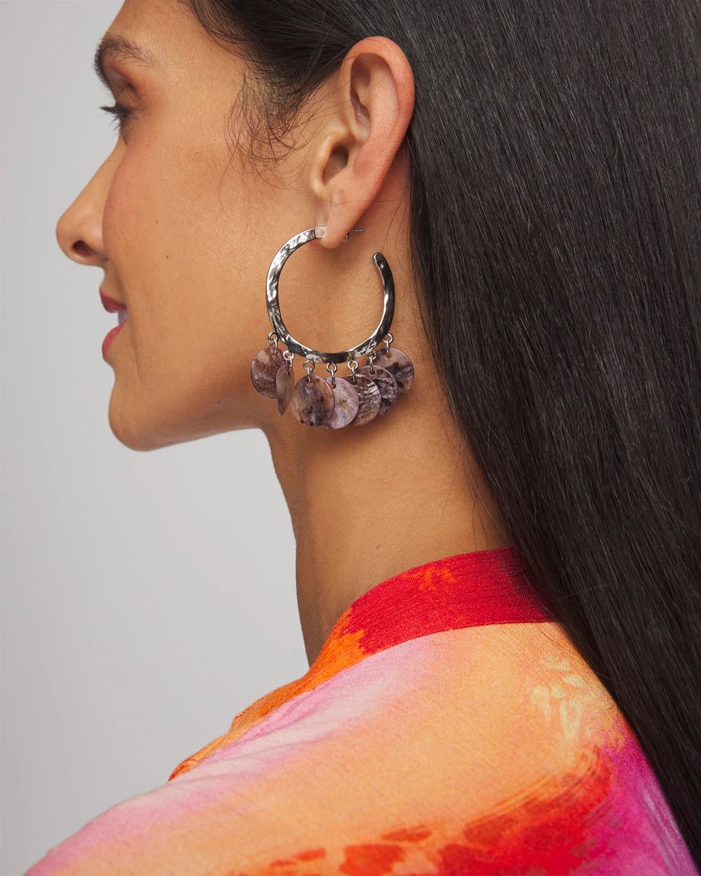 Purple Pearlescent Oyster Earrings