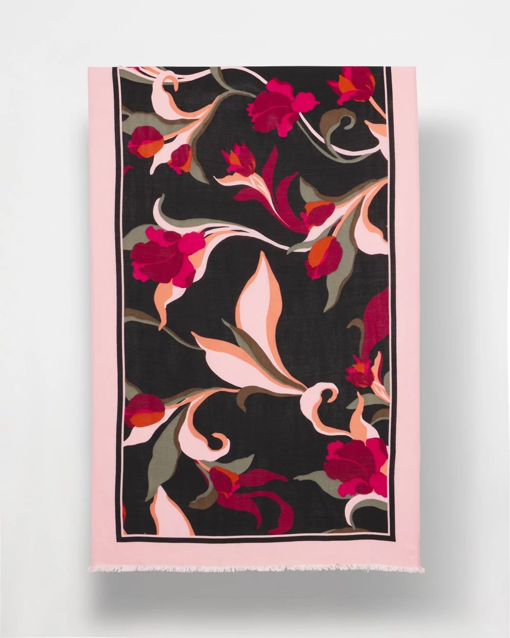 Orchid Print Oblong Scarf