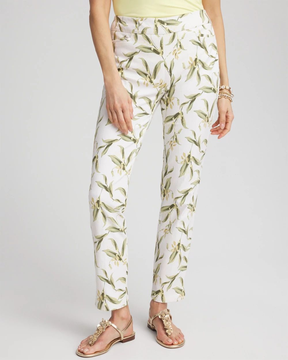 Petite Brigitte™ Slub Slim Ankle Pants