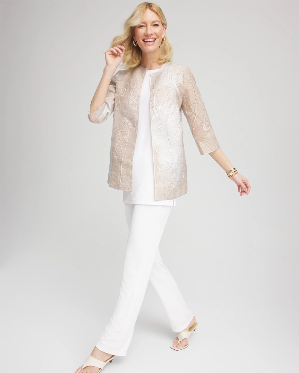 Travelers™ Collection Metallic 3/4 sleeve Jacket