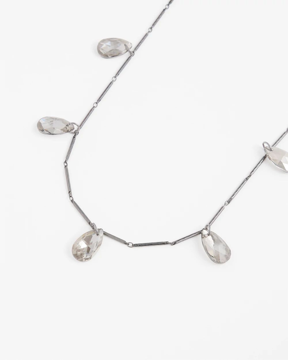 Hematite Teardrop Long Necklace