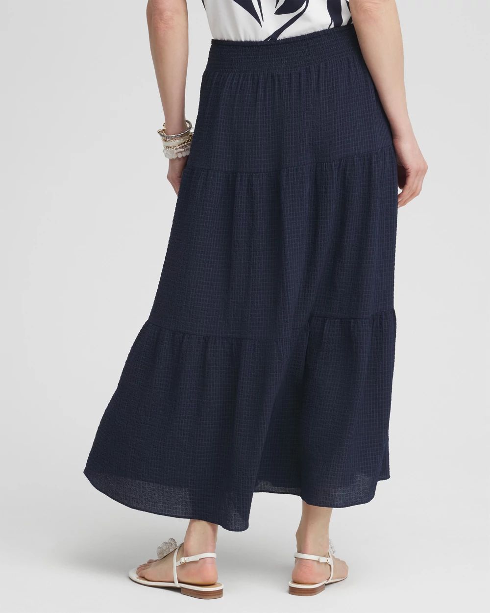 Smocked Waist Tiered Skirt