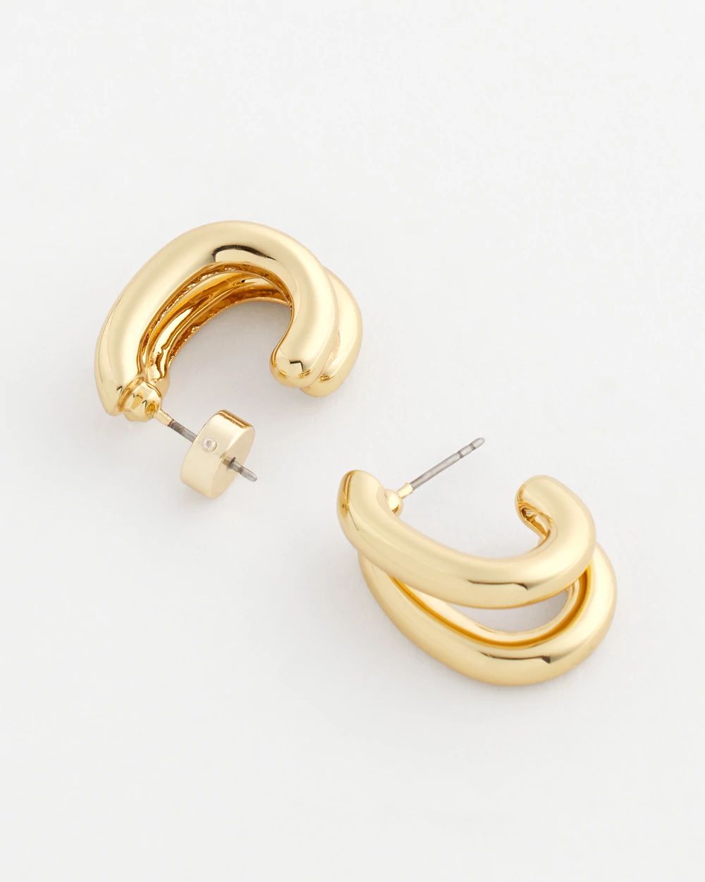No Droop® Goldtone Double Hoop Earrings