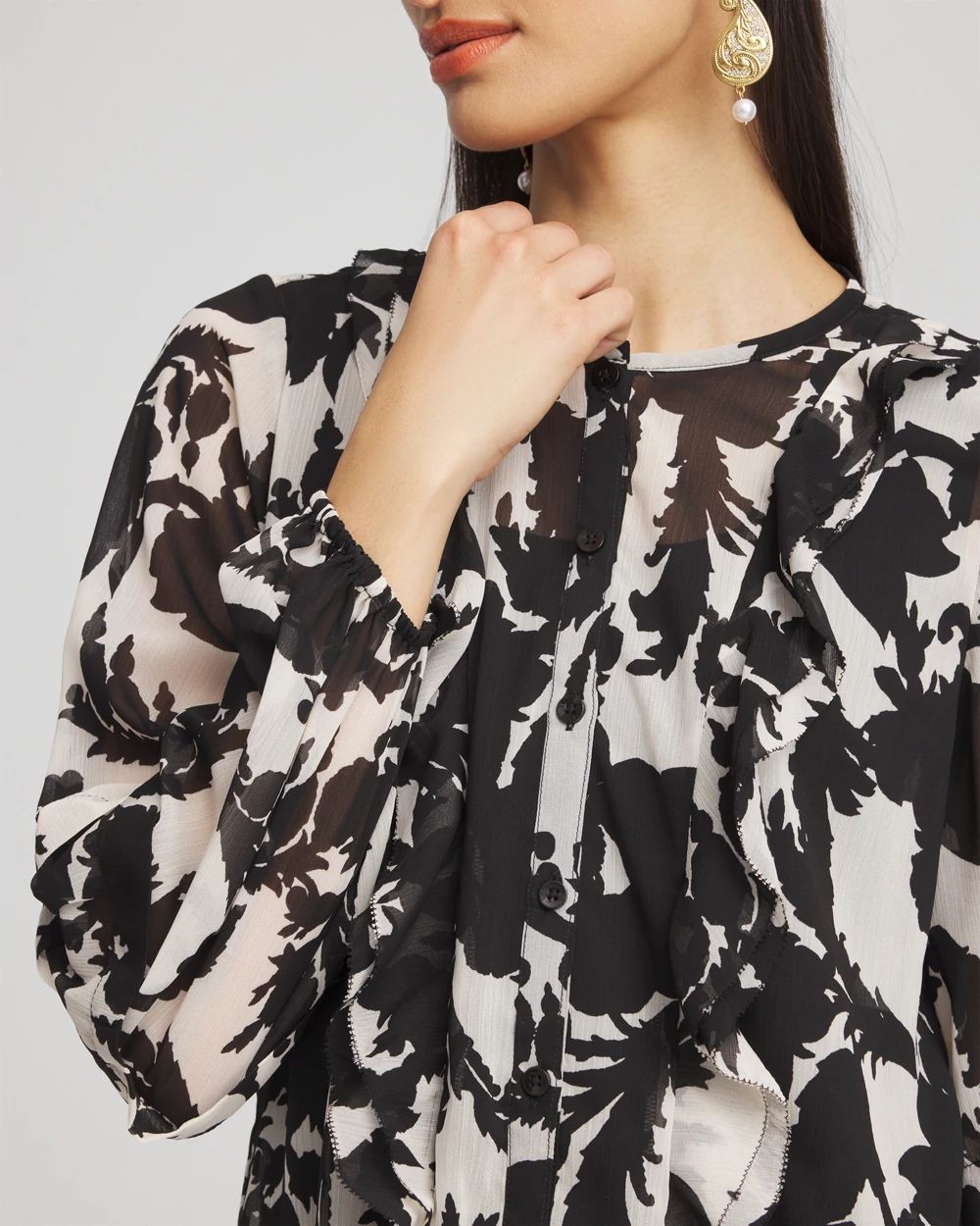 Paisley Ruffles Crinkle Blouse