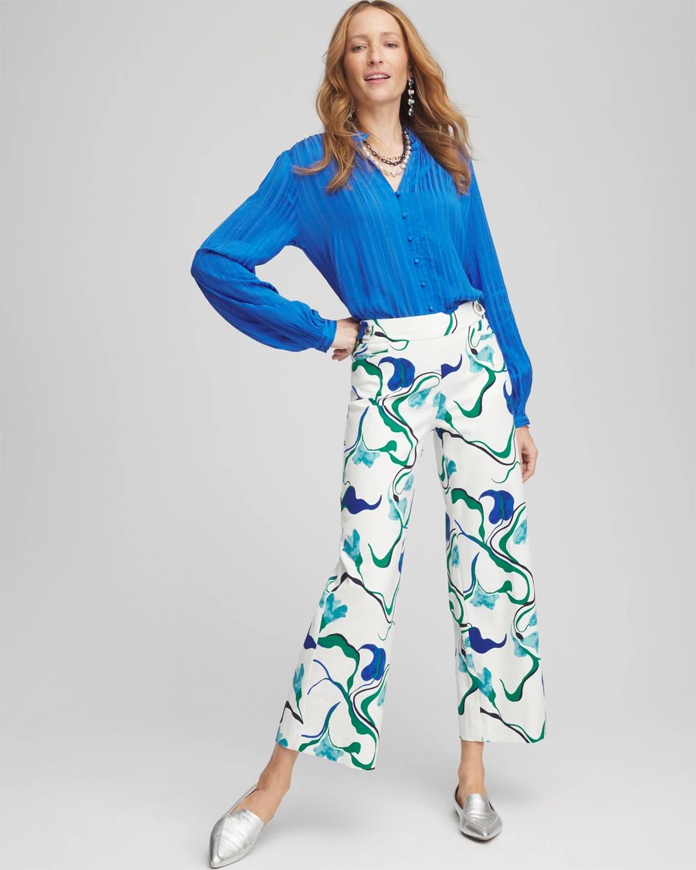 Brigitte™ Floral Wide-Leg Cropped Pants