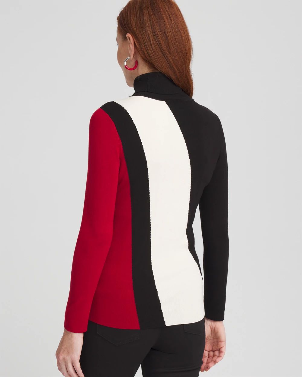 ECOVERO™ Colorblock Turtleneck Sweater
