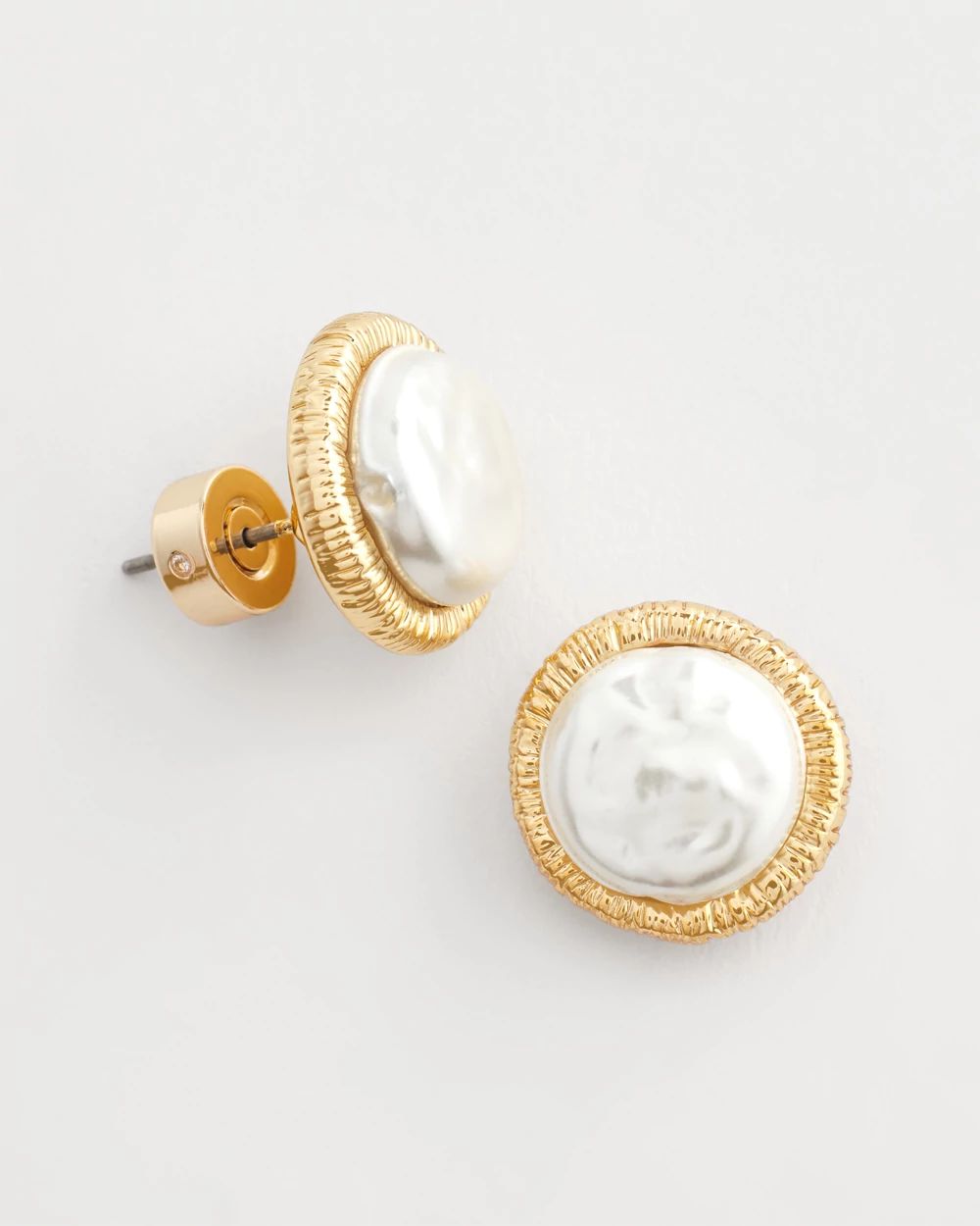No Droop® Goldtone Pearl Earrings