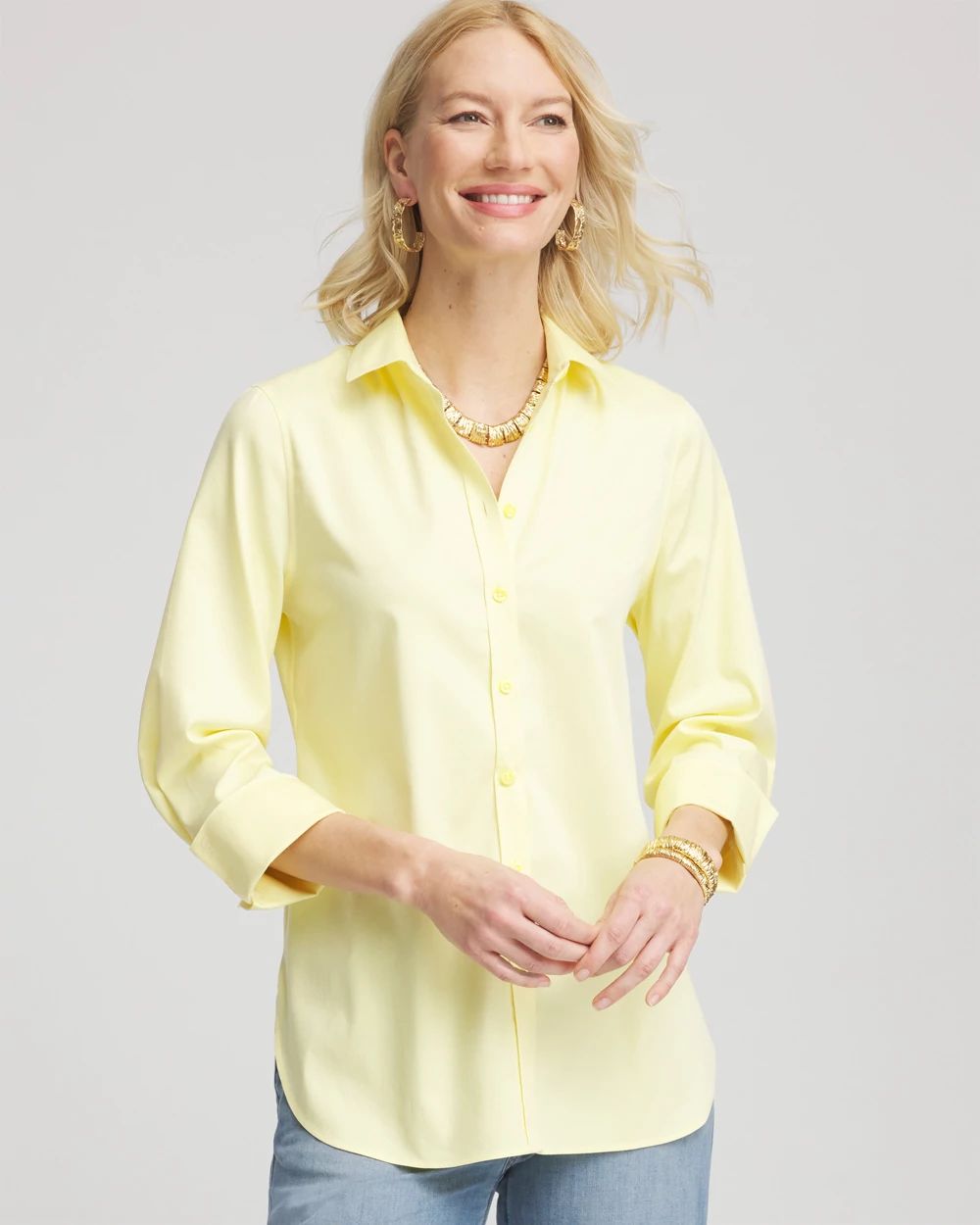 No Iron™ 3/4 Sleeve Stretch Shirt