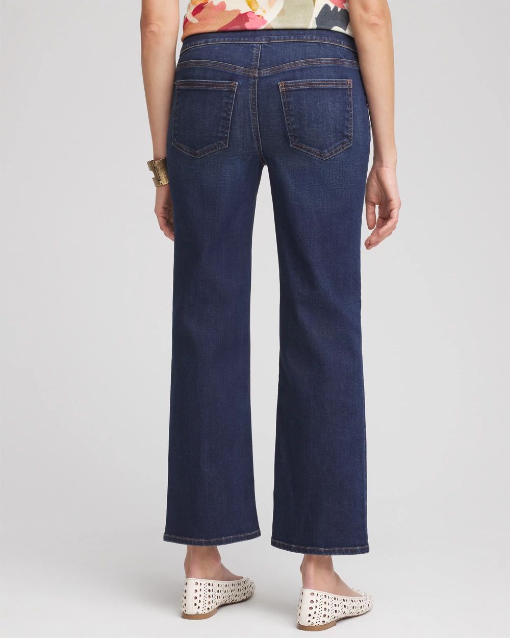 Pull-On Straight Cropped Jeans