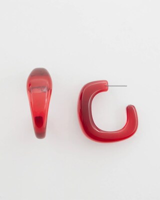No Droop™ Red Lucite Square Hoops