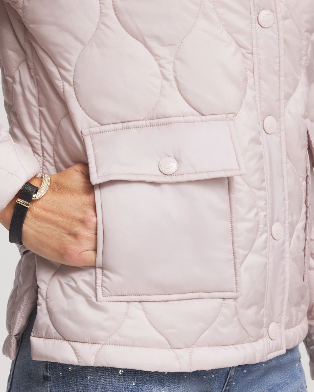 Faux Nylon Quilted Jacket