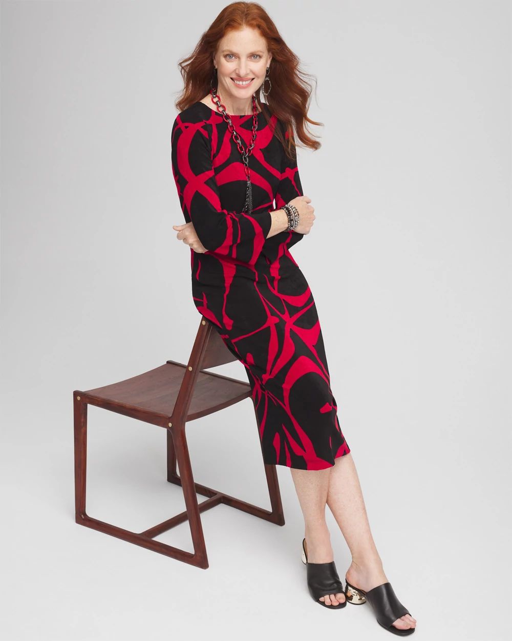 Travelers™ Bell Sleeve Boat Neck Dress