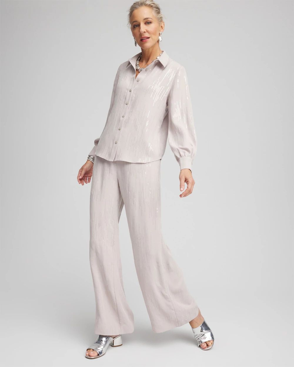 Petite Sequin Wide Leg Pant