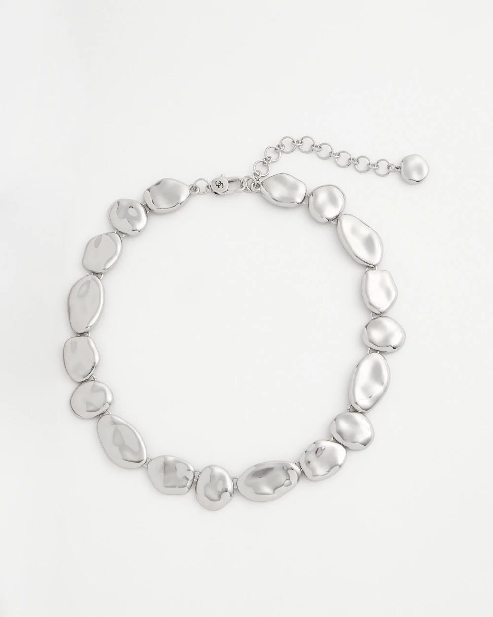 Silver-Tone Pebble Link Collar Necklace