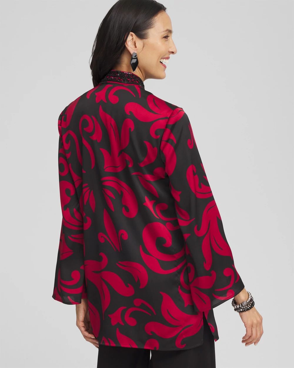 Embellished Neck Kurta Top