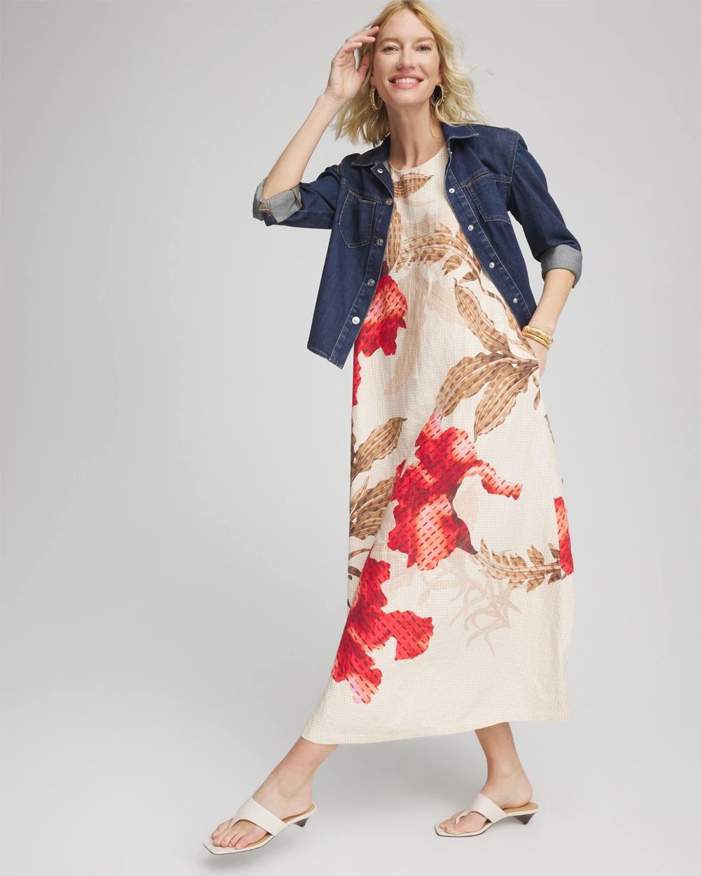 Floral Tank Linen Maxi Dress