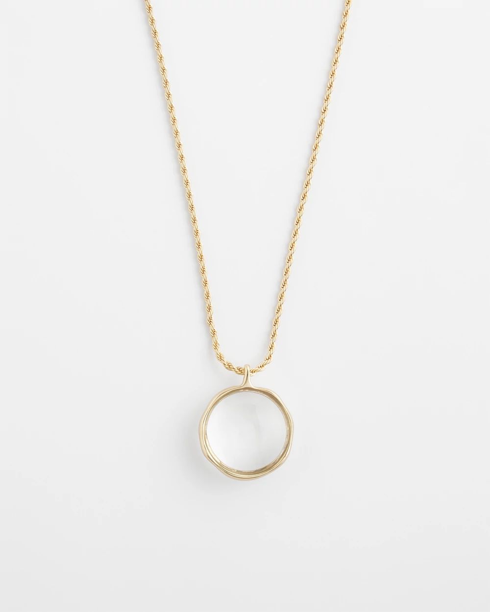 Glass Loupe Magnifier Pendant Necklace