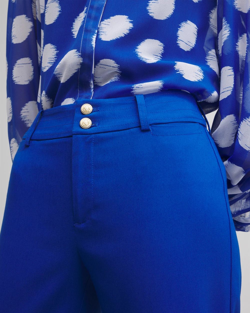 Trapunto Wide Leg Cropped Pants