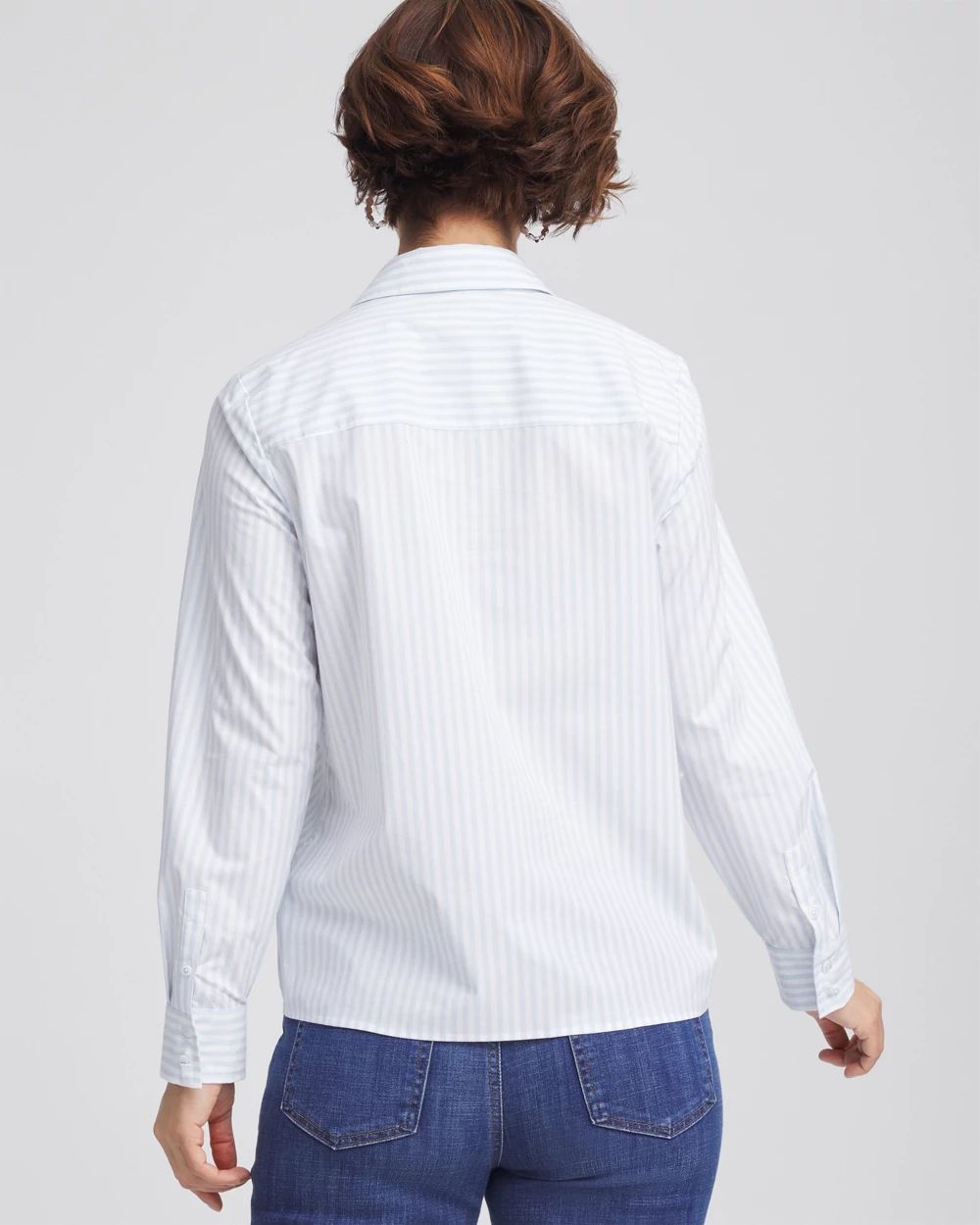 Floral Stripe Poplin Collared Shirt