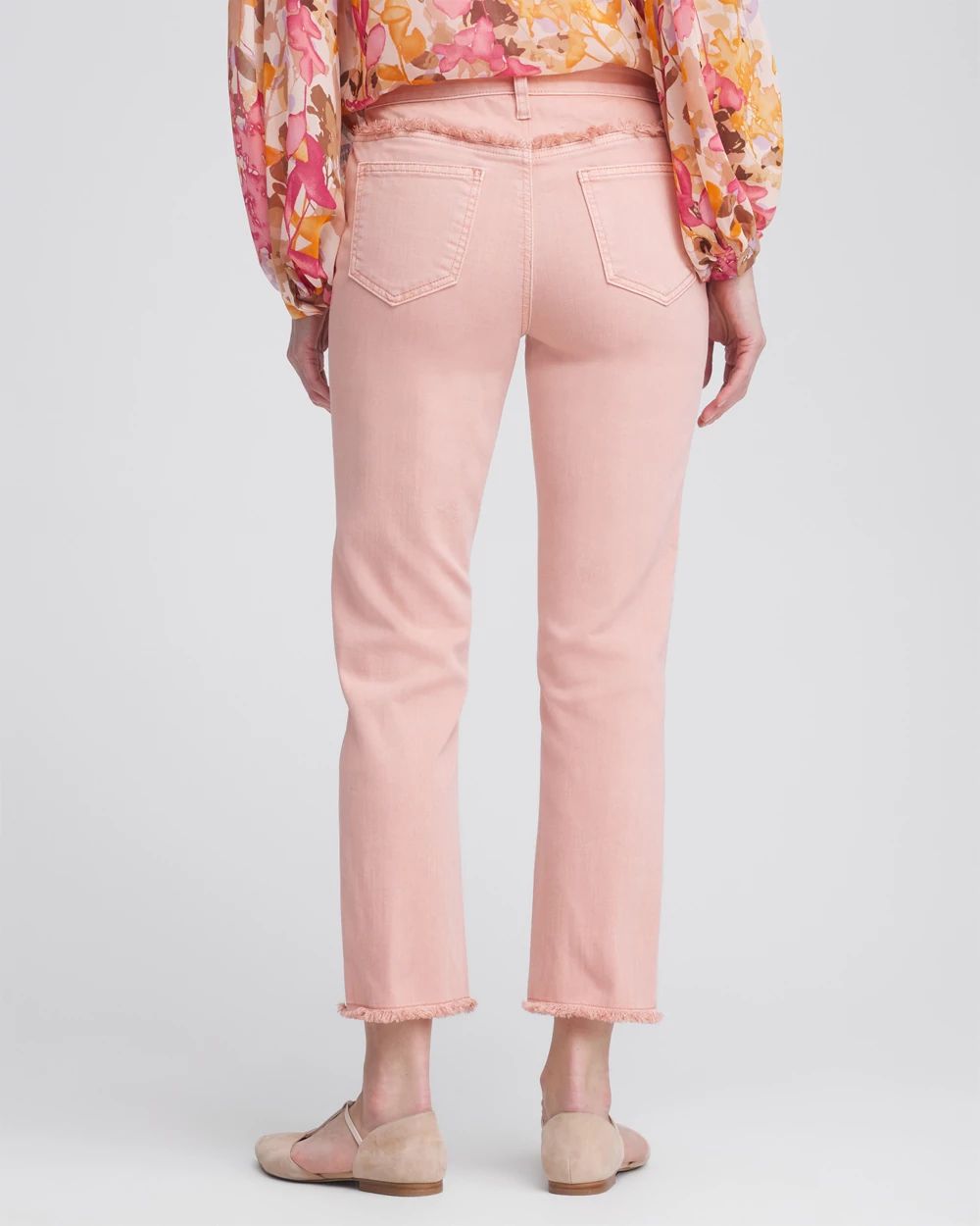 Girlfriend Frayed Cropped Jeans