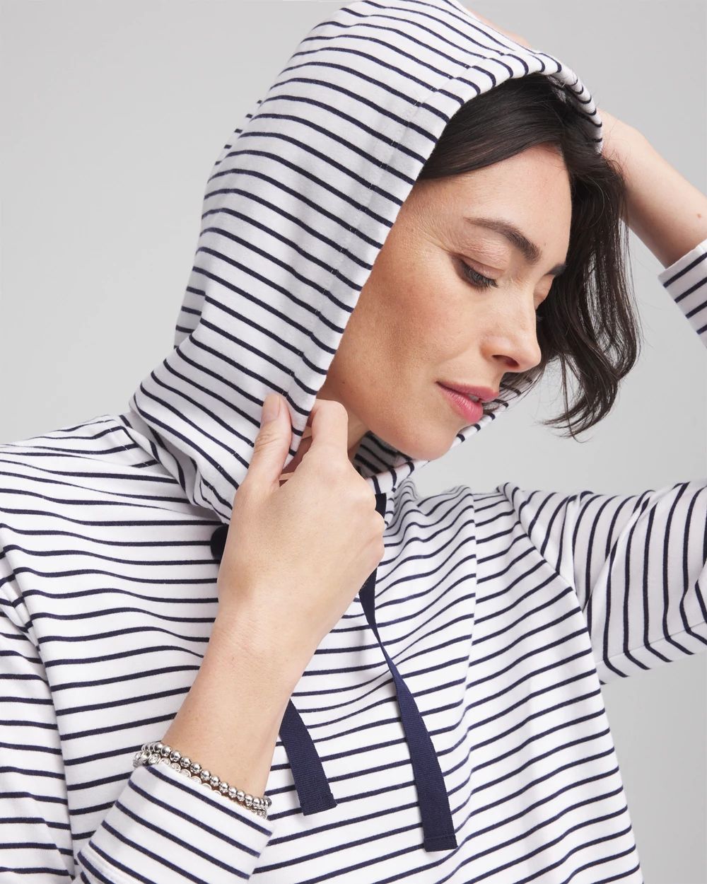 Zenergy® French Terry Cotton Striped Hoodie
