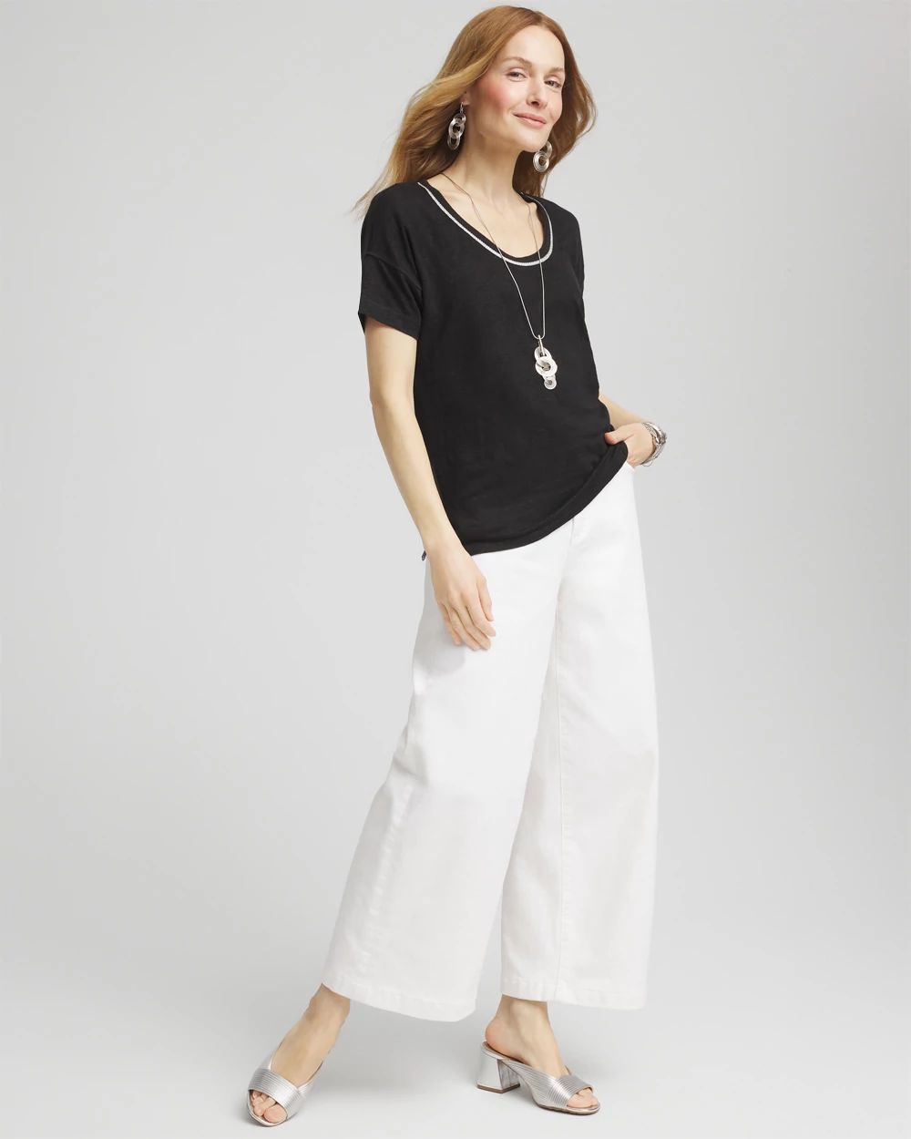 Sweater Trim Linen Tee