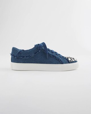 Embellished Denim Sneakers