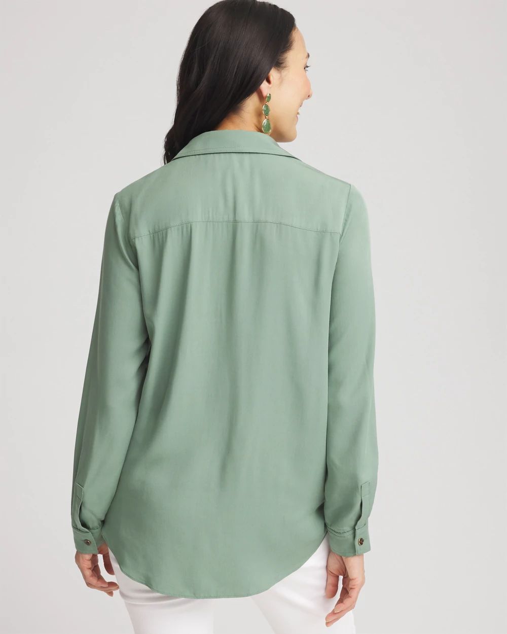 Silk Blend Tie-Front Pullover Top