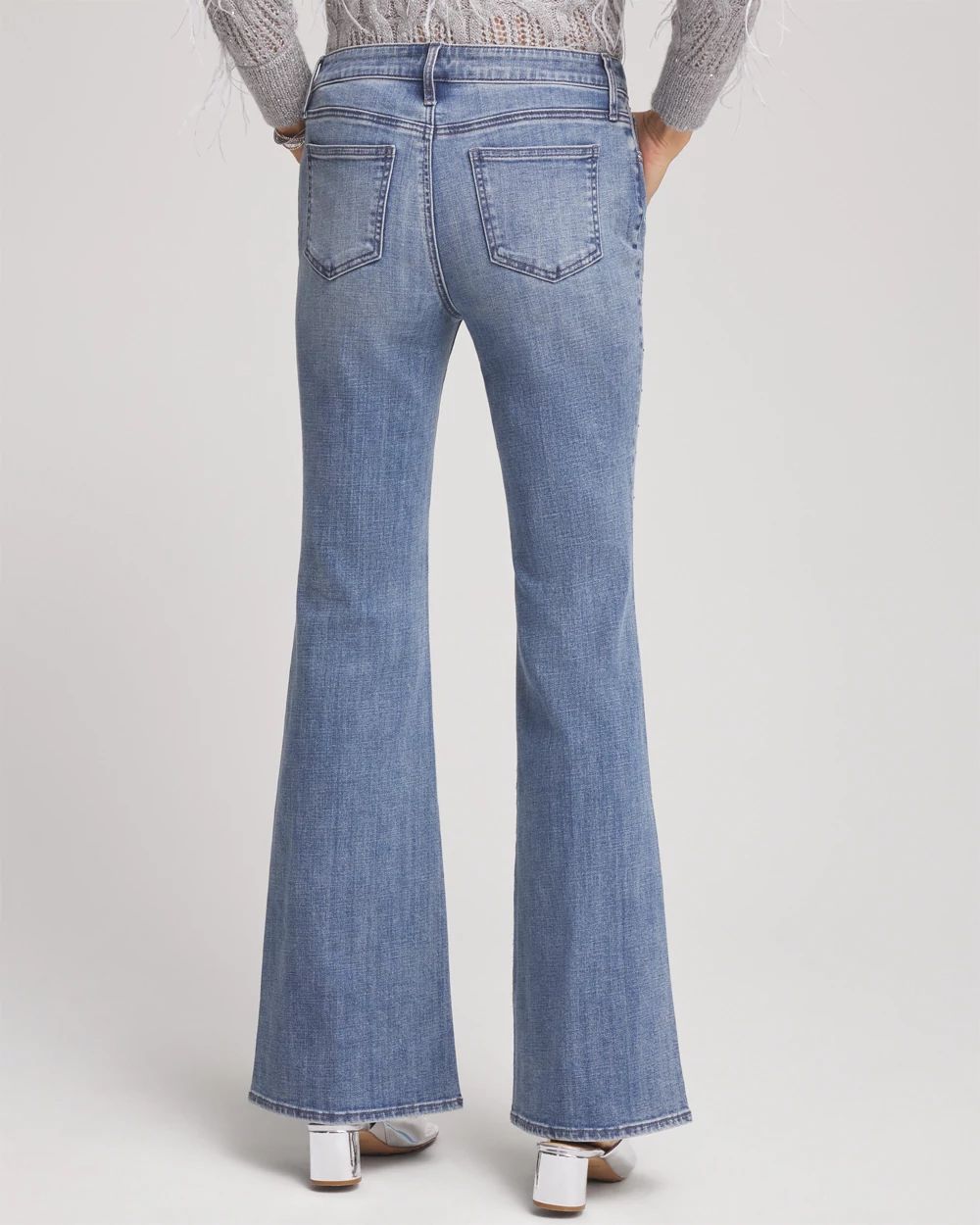 Girlfriend Embellished Flare Jeans