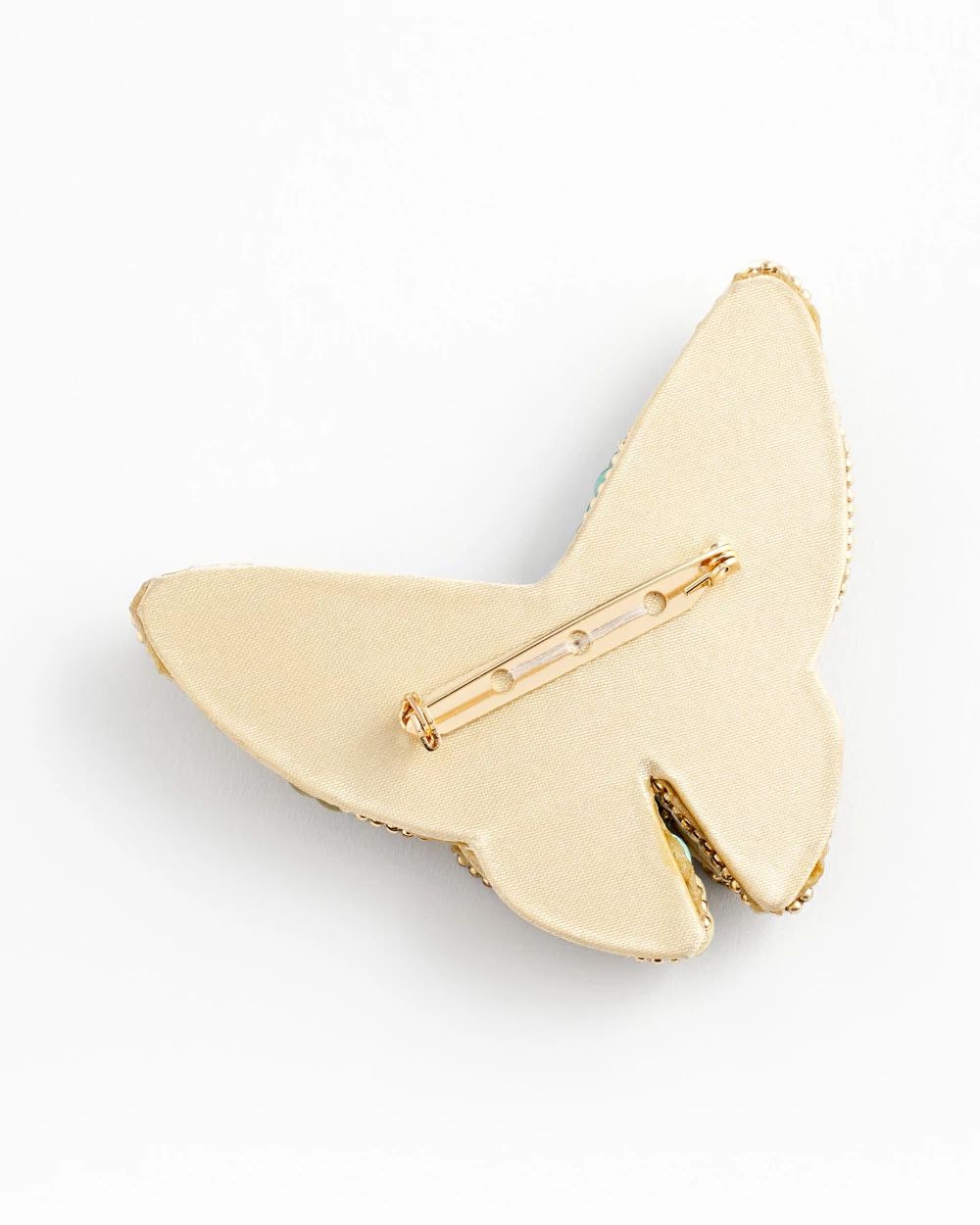 Gold and Blue Butterfly Brooch