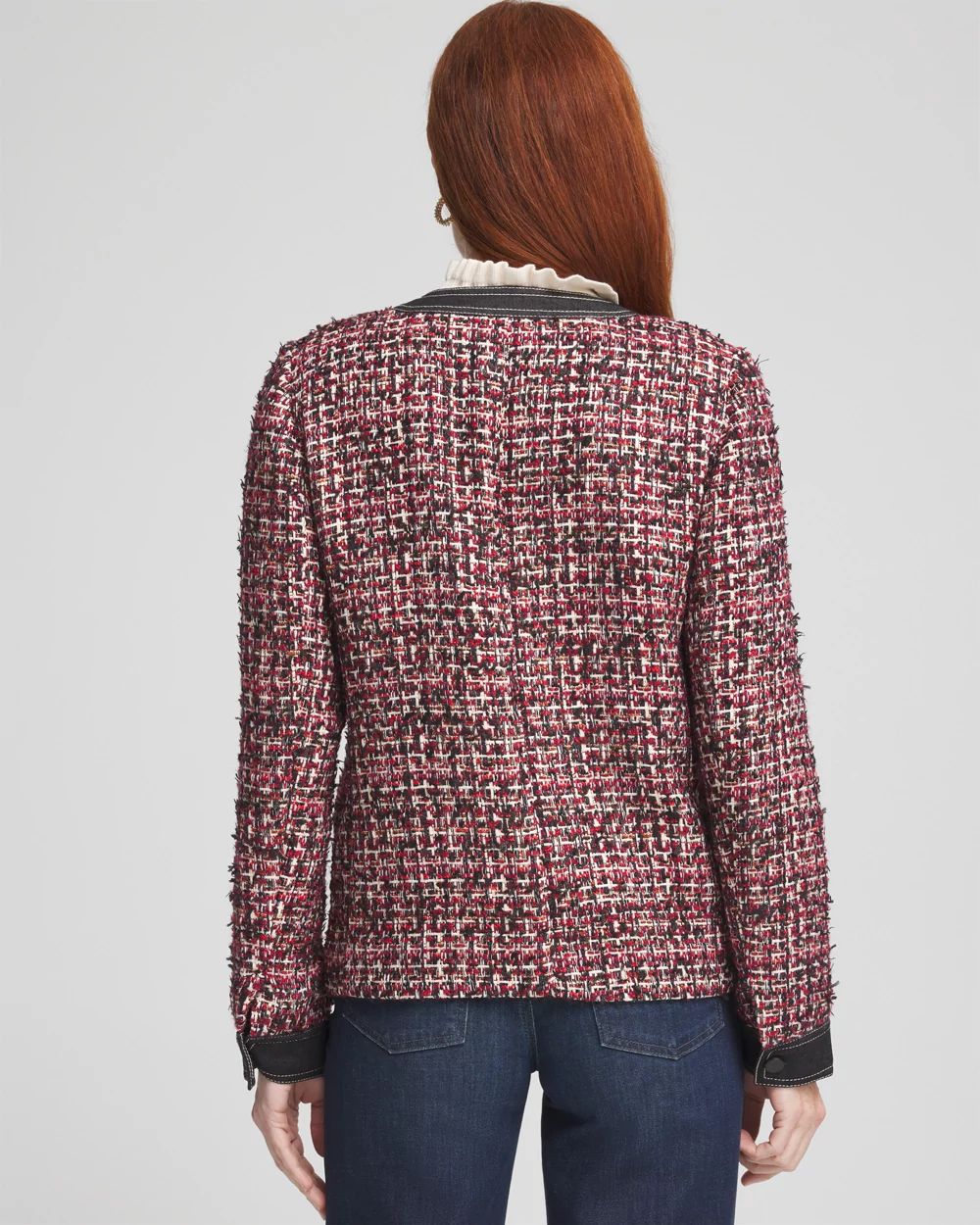 Tweed & Denim Trim Jacket