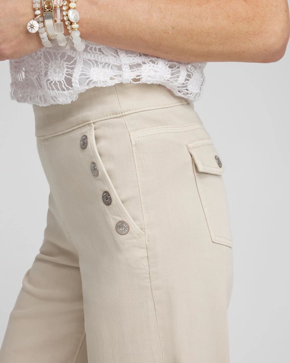 Pull-On Wide Leg Ankle Jeans