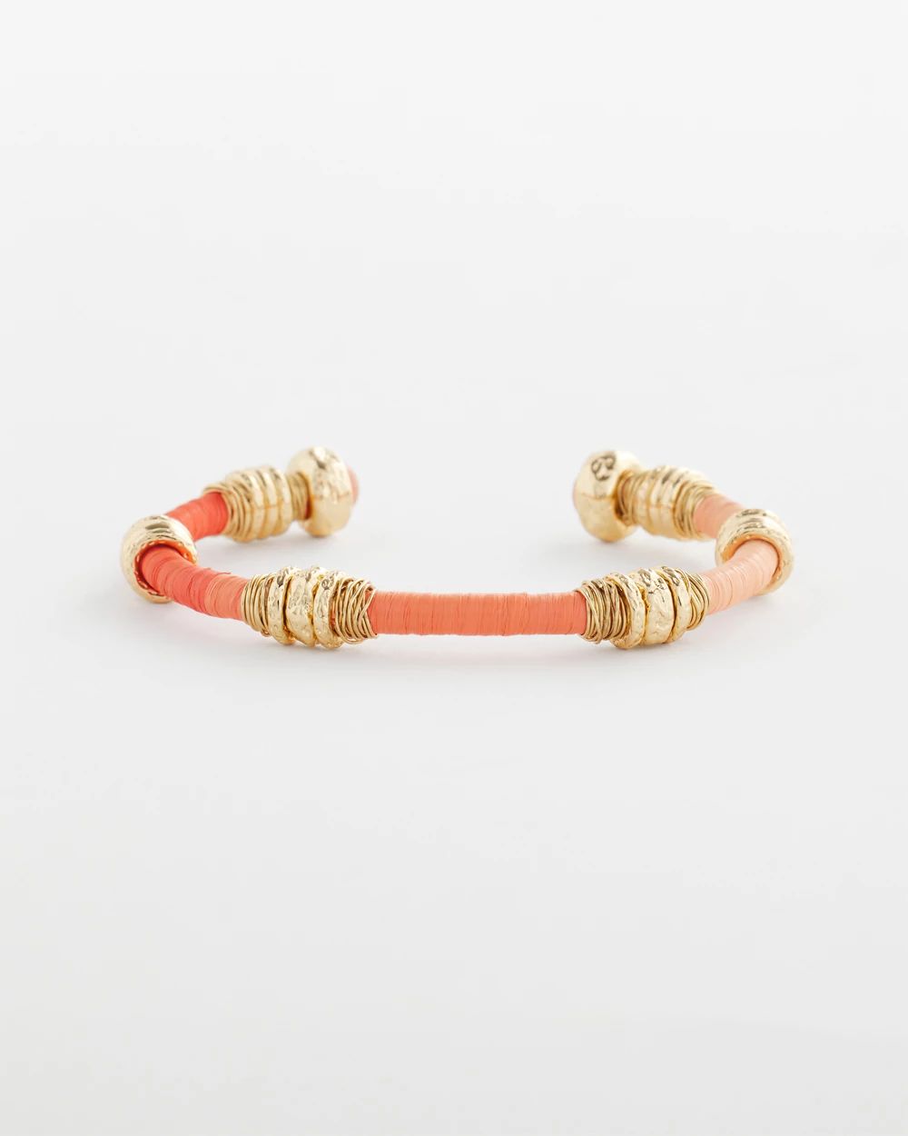 Aventurine Stone Raffia-Wrapped Cuff