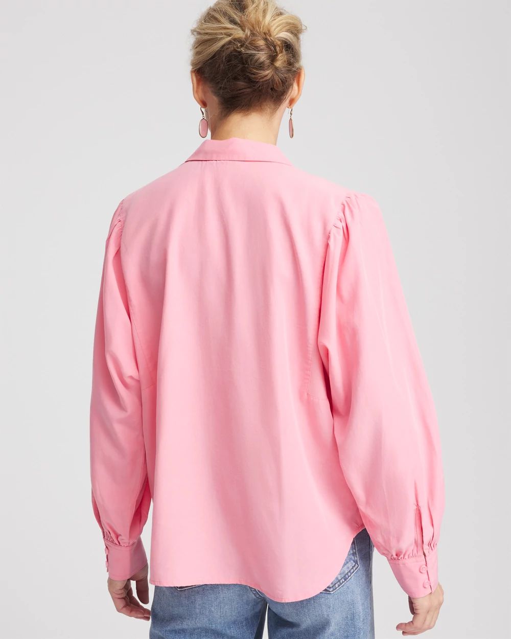 Tencel Blend Dolman-Sleeved Blouse